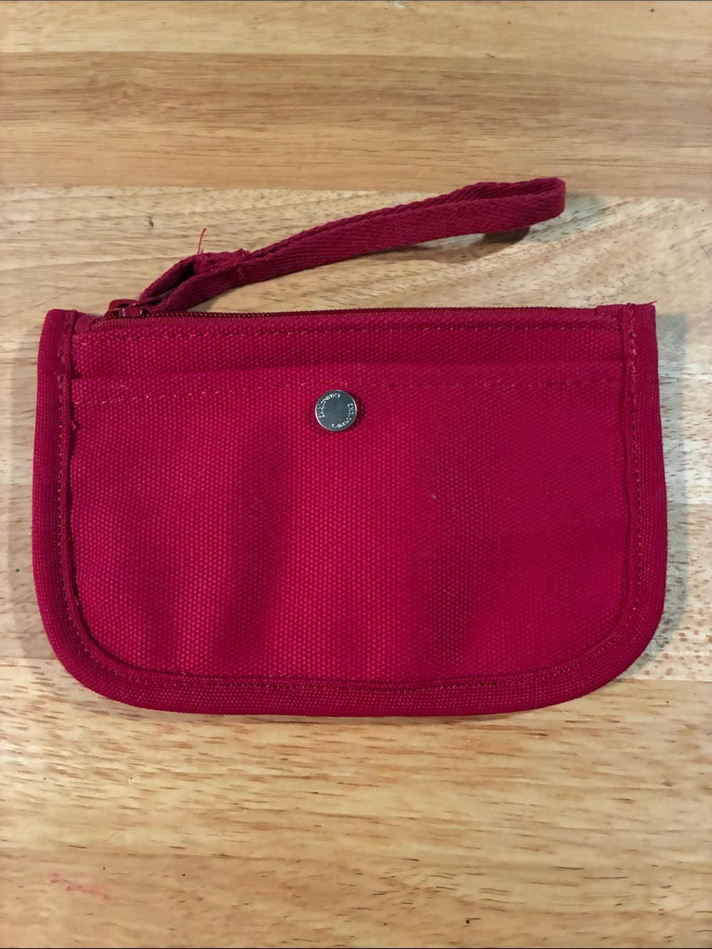 Red Wristlet Clutch with Snap Pocket